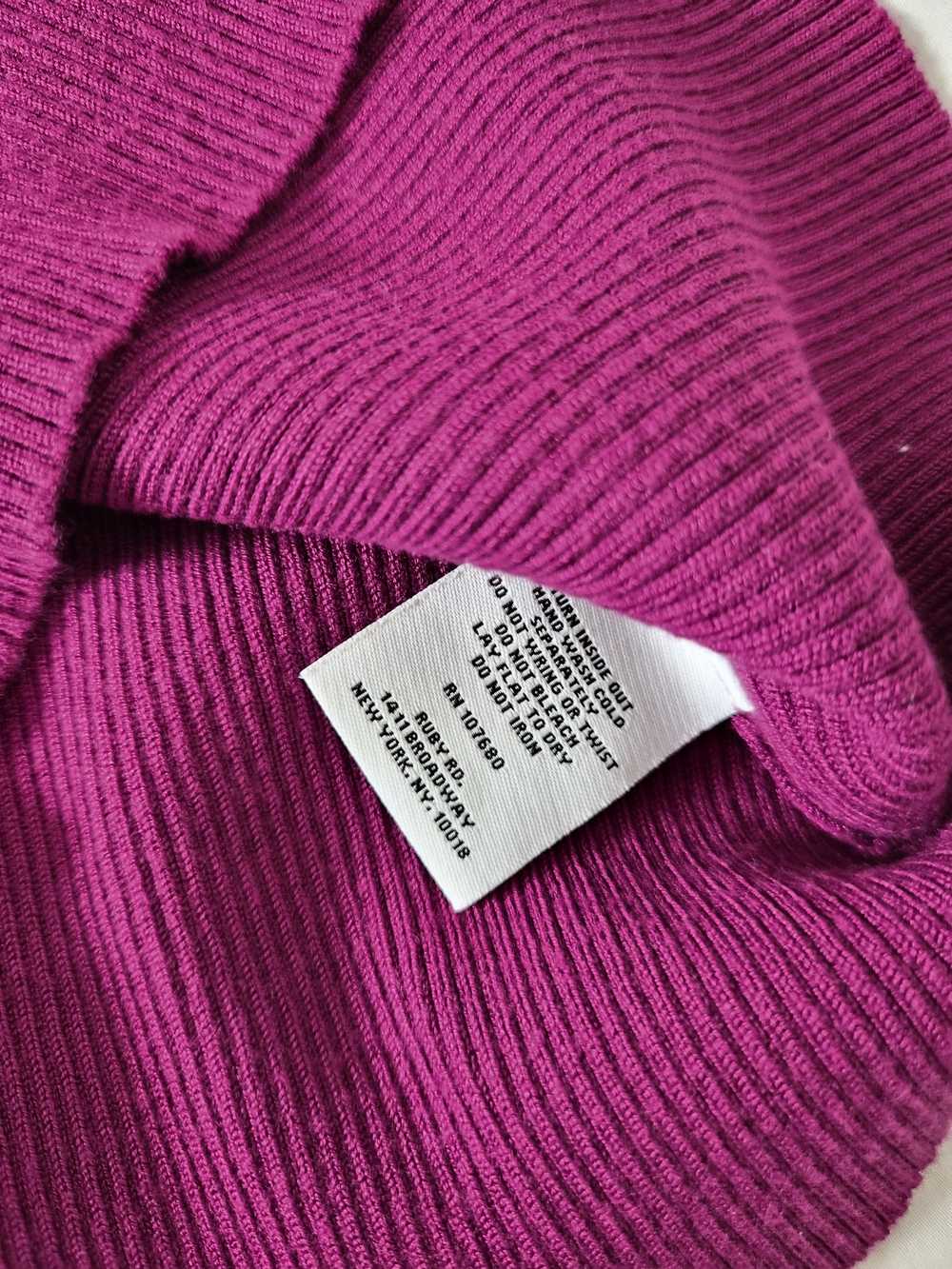 Ruby Rd. Magenta Ribbed Tank with Beaded Neckline - Picture 4 of 5